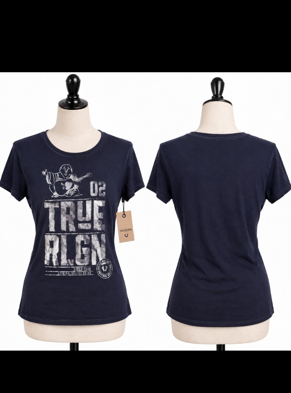 NEW!! True Religion Navy Blue Short-Sleeve Logo Graphic Tee